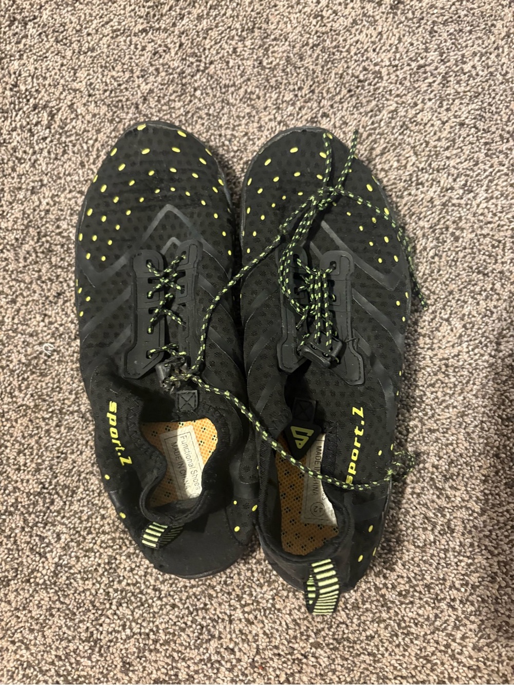 Black and Neon Yellow Water Shoes